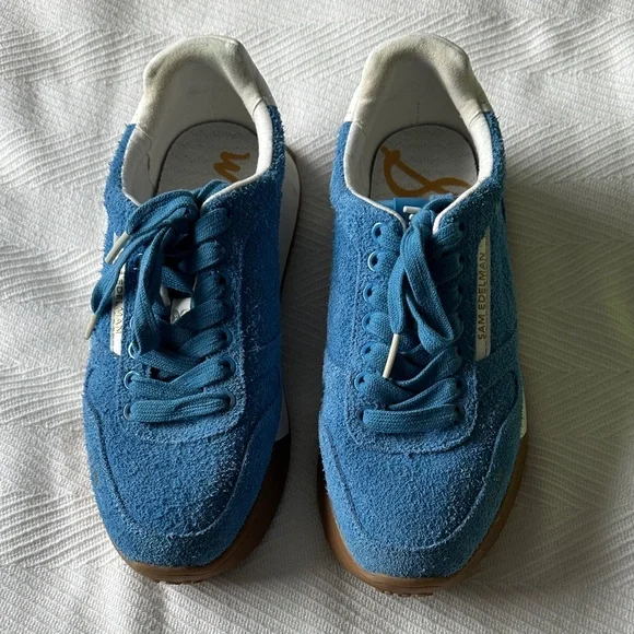 Sam Edelman Layla Blue Suede Sneakers size 8M - Picture 4 of 13